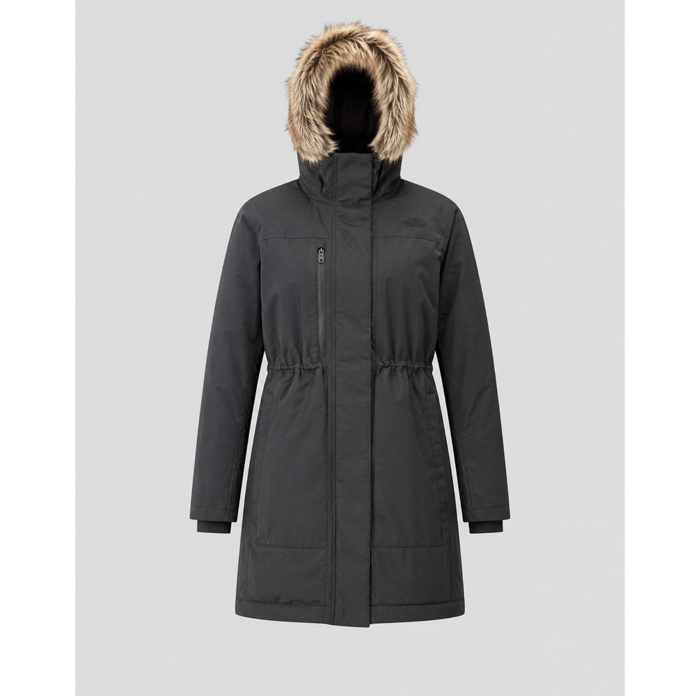 The North Face Arctic Parka Black 550 Down Faux Fur Hood Winter Coat Womens